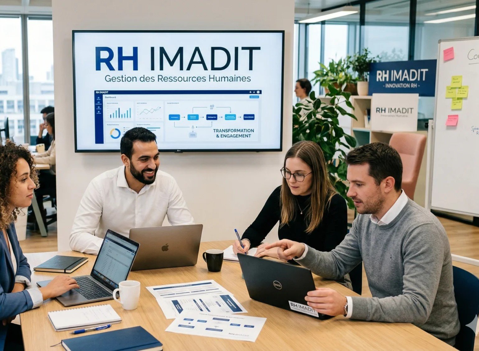 L'équipe Imad It en réunion de travail